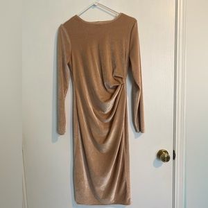 Mauve Midi Velvet Dress